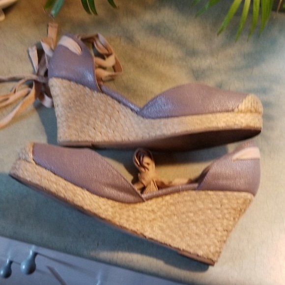 TWIGGY LONDON TIE UP JUTE ESPADRILLES WEDGE - Picture 2 of 4